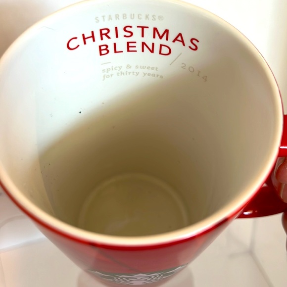 Starbucks 2014 Red Christmas Blend Ceramic Mug with logo - Picture 3 of 4